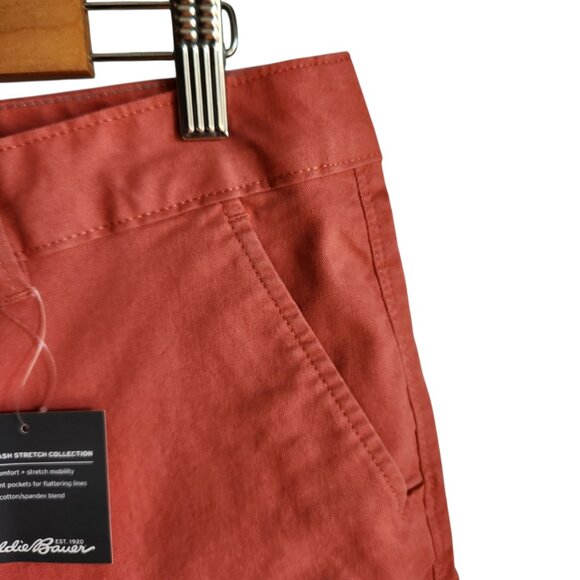 Eddie Bauer Shorts Red 12 Women's Willit Stretch Legend Wash Short 5" Inseam NEW - Picture 2 of 8